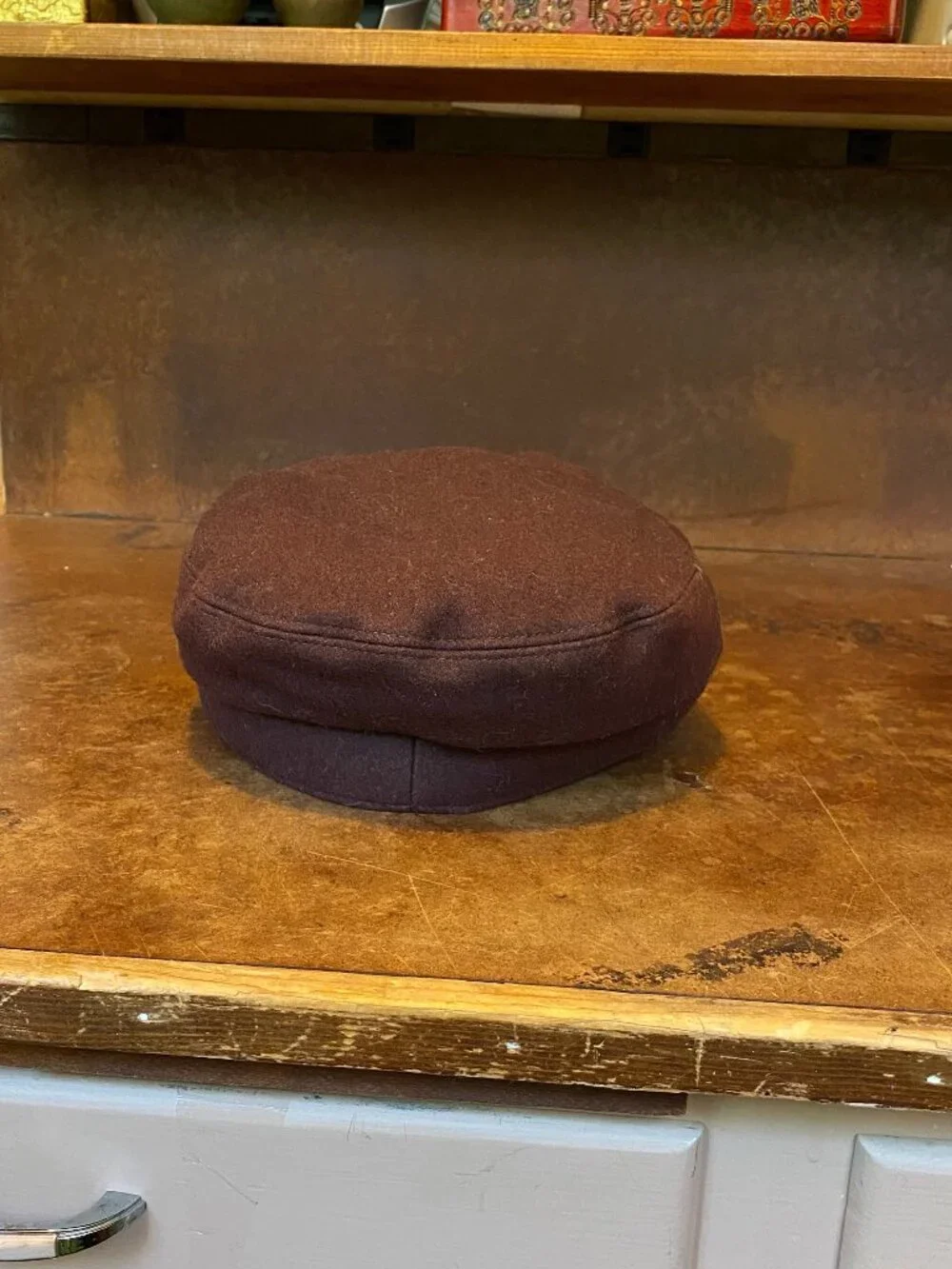 Y2K GAP Cadet Military Hat Chocolate Brown Hat Cap Fidel Castro JLO Aguilera